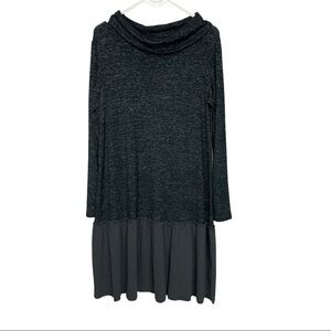 Soft Surroundings Gray Cowl Neck Ruffled Hem Tunic Dress XS